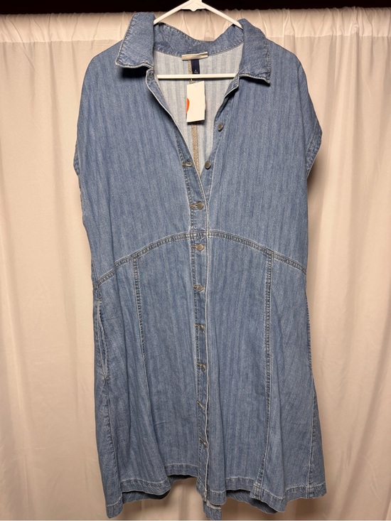 Universal Thread Dresses & Skirts - Universal Thread Full Button Denim Dress Cap Sleeve Womens XL NWT